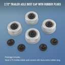 4pcs 2.72" Trailer Axle Wheel Hub and Bearing Dust Cap with Extra 4 Rubber Plugs for Most 7000-8000 lb Wheel Hubs Trailer Dexter EZ Lube Camper RV Bearing Dust Cap