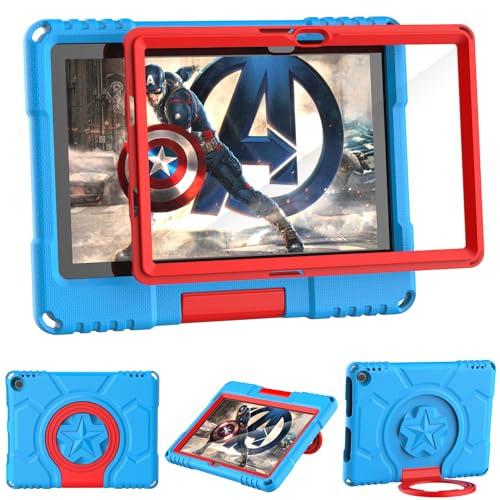 Amazon Fire HD 10 & Fire HD 10 Plus Tablet Case for Kids(13th/11th Generation, 2023/2021 Release), Lainergie Shockproof Case with Screen Protector and Handle Stand Incompatible iPad Samsung TCL,Blue