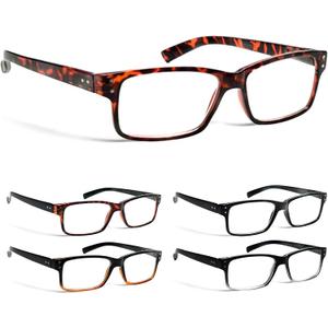 NORPERWIS Reading Glasses Men 5 Pairs Quality Readers Spring Hinge Black eyeglasses for Men Women(Multicolor, 2.75, x)