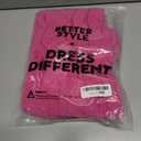 Linsery Women's Summer Square Neck Short Puff Sleeve Casual Smocked Flowy A Line Tiered Split Midi Dress (Pink, L)