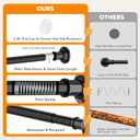 Tension Curtain Rod Long Curtain Rods No Drilling 43-100 Inch Adjustable Black Shower Curtain Rod 1.1 Inch Diameter Thick Heavy Duty Shower Rod for Windows Bathroom Outdoor No Rust