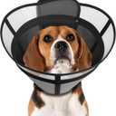 Cone for Dogs Soft Elizabethan Collar for Large, Medium & Small Dogs | Post-Surgery Recovery, Anti-Licking, Adjustable & Lightweight Dog Cone Alternative (Black,M)