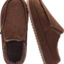 KuaiLu Womens Clog Slippers Cozy Warm Plush Lined With Arch Support Suede Faux Fur House ladies Bedroom Slippers Comfortable Memory Foam Slip-on Womans Home Shoes (9, Brown)