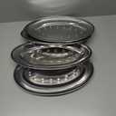 6 PCS Sizzle Platter for Serving Food Medium Serving Trays for Party Buffet Oval Serving Platter Set Silver Tray Decorative Metal Trays Stainless Steel Tray Long Sizzler Plates for Sushi Dish