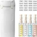 4 in 1 Travel Dispenser Bottle, Press to Dispense 30ML Refillable Container | Travel Bottles for Toiletries with Labels, Leakproof TSA Carry On Size Pump Bottles for Shampoo, Lotion, Conditioner & Cream