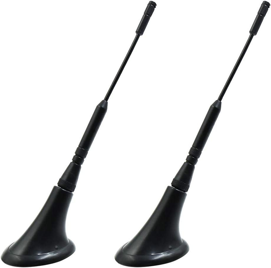 uxcell 2pcs DC 12V Black Adhesive Base Car Vehicle Roof Mount Decorative Antenna Aerial