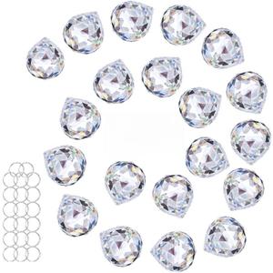 Crystalsuncatcher 20Pcs 1.75 inch/40mm Clear Crystal Ball Prism Pendant Suncatcher for Feng Shui/Divination or Wedding/Home/Office Decoration