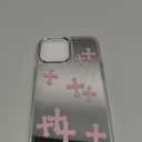 Fits iPhone 15 Pro Max Case Bless Cross Phone Case for iPhone 14 Shockproof Protective Cases Mirror Phone Case (Pink, 13ProMax)