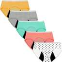Teen Girls Period Panties For Heavy Flow High Absorbency First Period Starter Underwear Menstrual Leakproof Briefs (12-14 Years, Multicolor-g1)