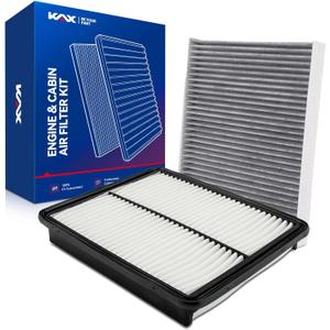 KAX Engine & Cabin Air Filter Kit, Replacement for Kia Sorento 2011-2013, Hyundai Santa Fe 2010 (To 12/08/2010), Replace# CA10881 CF11664