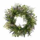 HH SPRING FLORAL WREATH PINK PURPLE 22IN