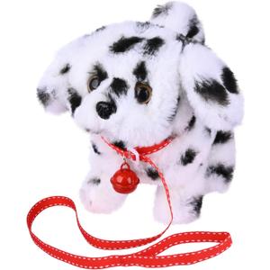 WorWoder Plush Teddy Toy Puppy Electronic Interactive Pet Dog - Walking, Barking, Tail Wagging, Stretching Companion Animal for Kids (Dalmatians)