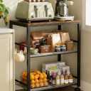 Kitchen Rolling Cart, Microwave Stand with Lockable Wheels, 3-Tier Mobile Utility Cart, Multifunctional Organizer Table Island for Kitchen, Office, Coffee Bar, Balcony, 23.6" x 15.7" x 27.6"