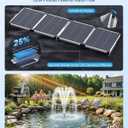 Antfraer Solar Pond Filter & Pump Kit, 100W Foldable Solar Panel with 3-Stage Filtration, Dual Mode Fountain & Waterfall Pond Filter for Outdoor Ponds, Fish Ponds, Garden Water Features
