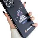 2 x Yonds Queen for iPhone 16 Pro Cute Case, Cool Cartoon Astronaut Space Planet Moon Design Stylish Bumper Cover Soft TPU Protective Anti-Slip Shockproof Fashion Case(iPhone 16 Pro, Music)