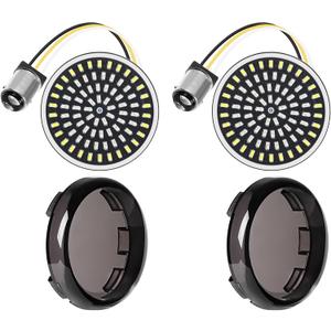 Benlari 2inch Front Turn Signals, 81 LEDs 1157 Turn Signals with 2 Smoked Lens Cover Fit for Harley Touring Street Glide Road Glide Road King Electra Glide Sportster Iron Dyna Softail 1986-2024