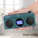 SEMIER Small Digital FM Radio Bluetooth Speaker, Handheld Rechargeable Radio Wireless Speaker, LCD Display, Double Speakers, Headphone Jack, Support USB/Micro SD Card MP3 Play for Home Outdoor (No AM)