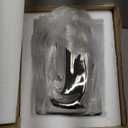 Ceramic Silver Flower Vase, Crinkle Paper Shape, Metal Decorative Home Accent (Large)