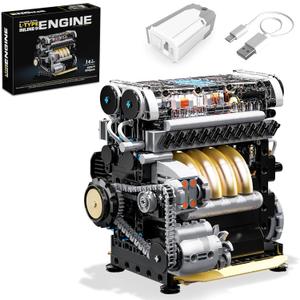 L4 Engine Building Kit for Adults, MOC Inline 4-Cylinder Mini Engine Scale Model That Runs, Compatible with Lego Sets for Boys 8-14, DIY STEM Toy for Kids & Teens (853 PCS)