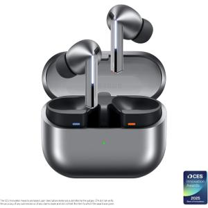 Samsung Galaxy Buds 3 Pro AI True Wireless Bluetooth Earbuds, Noise Cancelling, Sound Optimization, Redesigned Comfort Fit, Silver, US Version