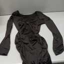 XXTAXN Women's Sexy Bodycon Deep V Neck Long Sleeve Cut Out Club Mini Dress Black M