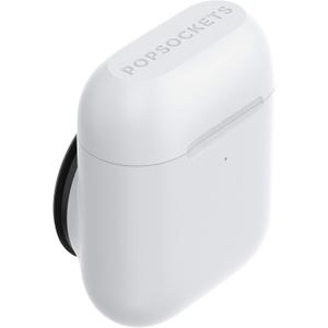 PopSockets PopGrip Headphone Case Compatible with AirPods: Swappable Grip and AirPods Holder for Phones and Tablets - White