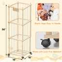 yofit 56" Stuffed Animal Storage Organizer with Wheels, Plush Storage Wooden ZOO with Removable Dust-Proof Cover for Playroom Bedroom Living Room Kids Room, 16 inches x 16 inches x 56 inches
