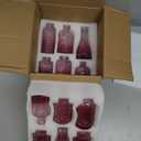 SUPMIND 12pcs Glass Bud Vase Set, Small Purple Flower Vases for Centerpieces in Bulk, Mini Vintage Vase for Wedding, Home,Table Decoration