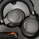 JBL Live 660NC - Wireless Over-ear Noise Cancelling headphones, JBL Signature Sound, Voice Assist, Up to 50Hrs of Battery with Speed Charging, Comfort-fit fabric headband and carrying pouch (Black) (Medium)