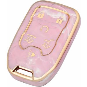 for GMC Chevy Key Fob Cover, Key Fob Case Cover Fits for GMC Acadia Yukon XL/LTZ Terrain Chevy Chevrolet Tahoe Silverado Suburban Car Accessories Smart Key