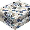 Set of 2 Outdoor Square Chair Cushions 18.5"x16"x2" for Patio, Water Resistant Patio Dining Seat Pads Replacement for Kitchen Garden and Outdoor Furniture Decoration - Breeze Leaves Beige