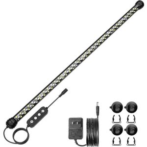 SEAOURA Led Aquarium Light with Timer, Submersible Aquarium Plant Light, Fish Tank Light with Auto On/Off, 3 Lighting Modes, Adjustable Brightness (22.8 in for 24-43inch Planted Tank), 12W