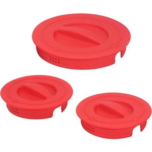 3 Pack Silicone Replacement Lids, Respectively Fits Pyrex 1-Cup, 2-Cup & 4-Cup Tempered Glass Liquid Measuring Cups, Reusable & Food-grade Silicone, Dishwasher & Microwave Safe