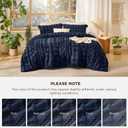 Bedsure Tufted Boho Comforter Set King Size - Navy Boho Bed Set, GentleSoft 3 Pieces Farmhouse-Style Embroidery Bedding, Gifts for Woman, Soft Jacquard King Comforter for All Seasons