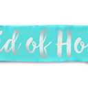 7 x Team Bride Range Individual Sash - Sophisticated & Fun Party Favor for Bachelorette Party, Bridal Shower & Wedding Party - Double-Layer Sewn Satin (Maid of Honor, Teal)