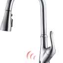 Touchless Kitchen Faucet with Infrared Sensor, Touch-On Kitchen Sink Faucet, Three-Function Pull-Down Spray, 360° Rotating Kitchen Faucet for Farmhouse Camper Laundry RV bar