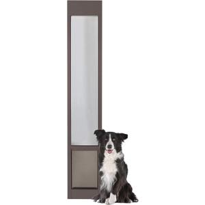 PetSafe 1-Piece Sliding Glass Pet Door for Dogs and Cats - Adjustable Height up to 80 11/16"- Large, Bronze, No-Cut DIY Install, Aluminum Patio Panel Insert, Great for Renters or Seasonal Installation