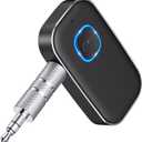 COMSOON Bluetooth AUX Adapter for Car, Noise Reduction Bluetooth Receiver for Music/Hands-Free Calls, Wireless Audio Receiver for Home Stereo/Speaker, 16H Battery Life/Dual Connect (All Black)