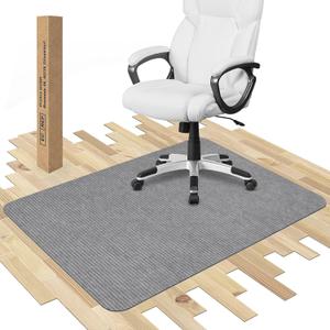 Placoot Desk Chair Mat for Hardwood Floor & Tile 55"x35" Office Chair Mat for Rolling Chairs Large Anti-Slip-Recyclable Material Computer Rug for Office (Rubber-lightgrey)