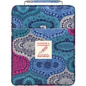 Pencil Case Holder Slot - Holds 202 Colored Pencils or 136 Gel Pens with Zipper Closure - Large Capacity Polyester Pen Organizer for Watercolor Pens or Markers - Perfect for Artist Blue Impression