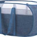 Pop Up Laundry Hamperwith Durable Handles collapsible laundry basketEasy to Open and Fold for college Dorm,kids roomtravel (Blue)