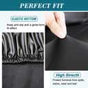 HFCNMY Stool Covers,2Pcs Stretch Waterproof PU Bar Stool Covers Round,Leather Bar Stool Seat Cover,Round Barstool Cover Slipcover with Elastic Bands for 15-18 in Large,Black