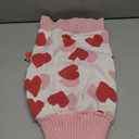 KYEESE Valentines Dog Sweater, Stretchy Pullover Dog Sweaters for Small Dogs, Comfy Dogs Coat with Leash Hole, Soft Turtleneck Small Pet Sweater, Warm Pet Clothes with Heart Print, L