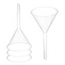 PATIKIL 3.5 Inch Clear Plastic Funnel, 4 Pcs Wide Mouth Multipurpose Transfer Funnel with Long Spout for Filling Water Bottle Liquid Lab Spices Powder Oil