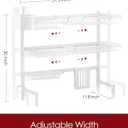 Sakugi Dish Drying Rack - Over The Sink Dish Drainer Drying Rack with Utensil & Knife Holder, Hooks, Stainless Steel Kitchen Organizers and Storage Solution, 11.8" D x 31.5"~39.0''W x 30" H, White, XX-Large