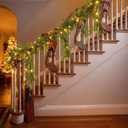 Hoteam 6ft Artificial Christmas Garlands with Lights Cascading Garland Battery Operated Norfolk Pine Bendable Wreaths for Table, Mantle, Wall, Indoor, Outdoor Christmas Decorations