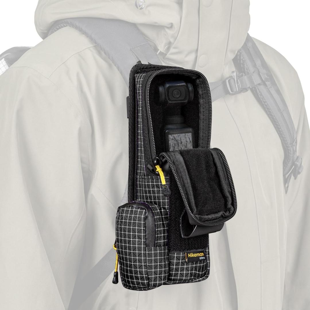HIKEMAN Backpack Shoulder Strap Bag for DJI Osmo Pocket 3, Quick Access and Lightweight Protective Pouch, Water-Resistant Portable Storage Bag for Camera & Accessories, Daily Outdoor (Black)