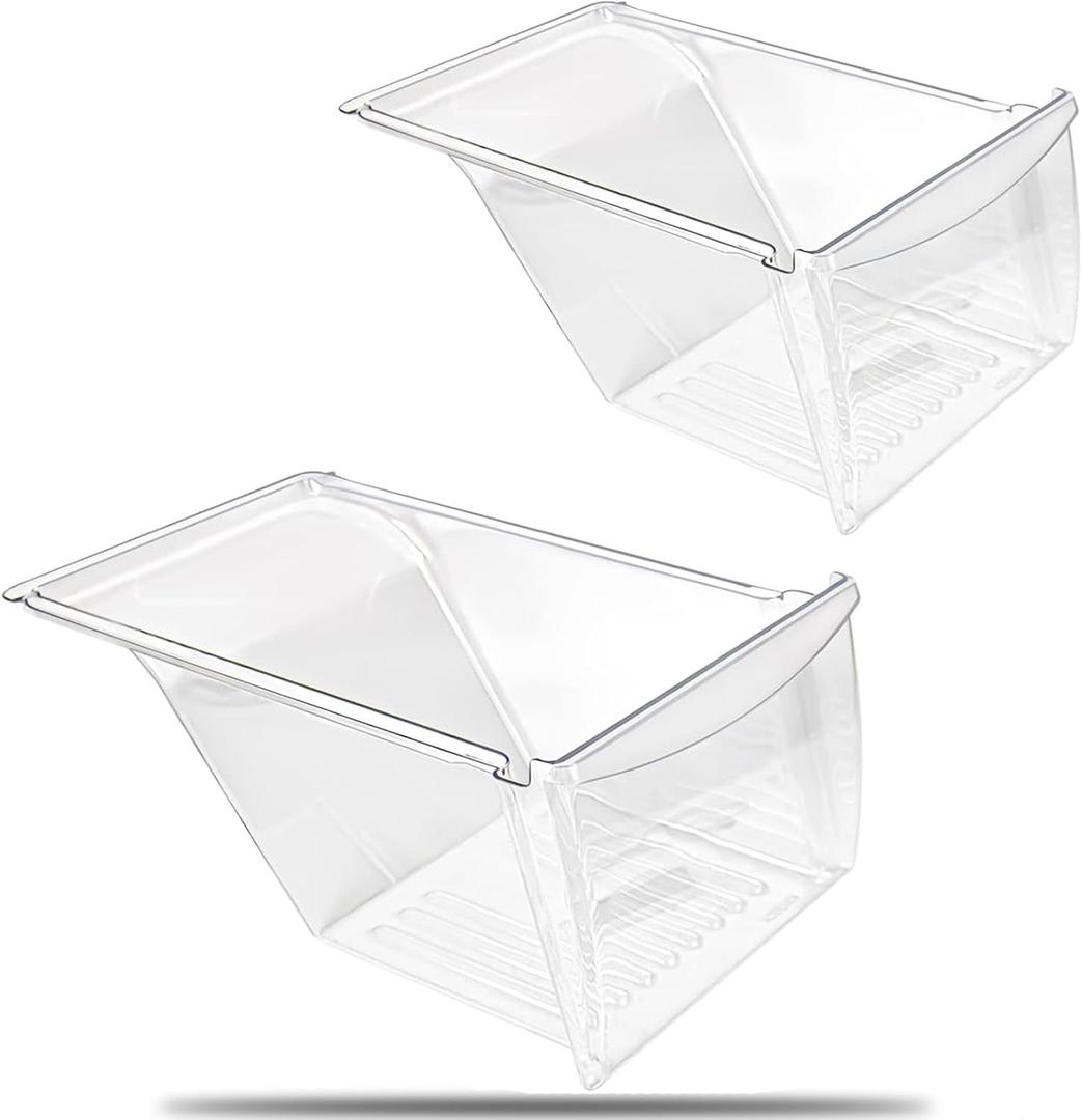 [2 PACK] UPGRADED 240337103 Crisper Drawer Compatible With Frigidaire Drawer Replacement 2403371 kenmore Refrigerator Drawers Frigidaire Crisper Drawer Replacement AP2115741 240337102 Crisper Bins