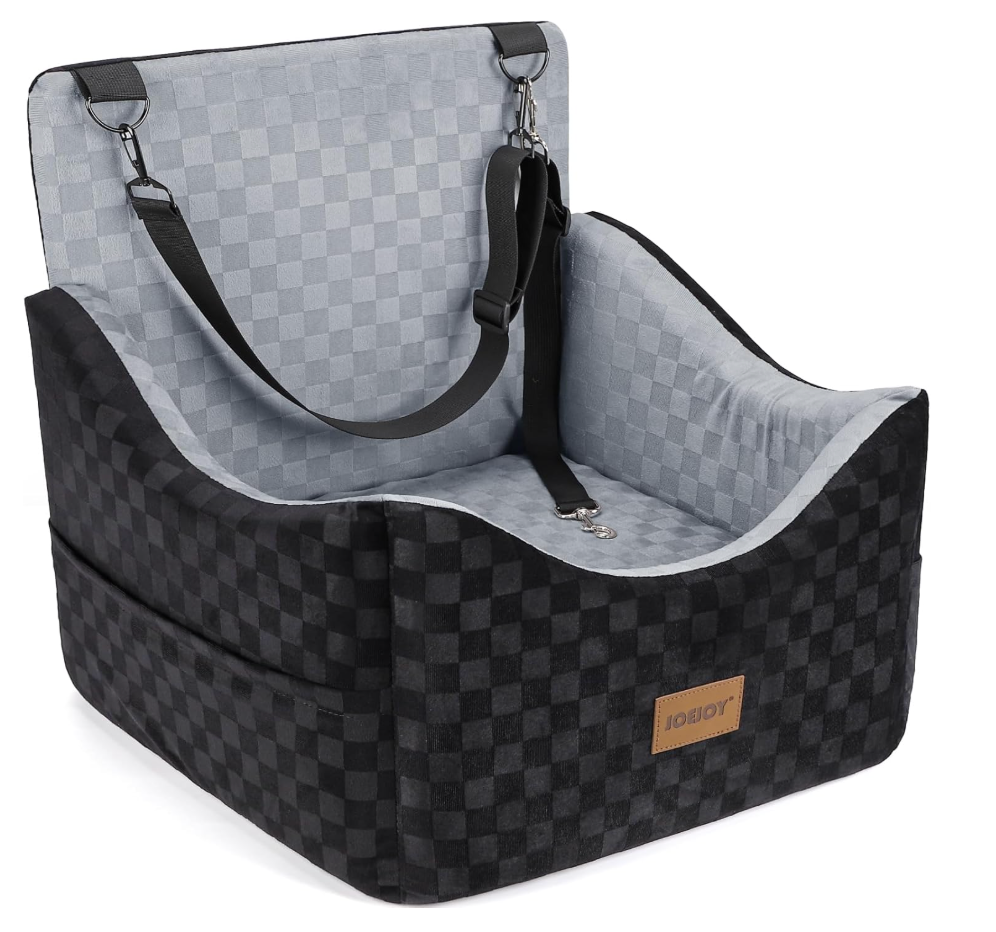 Dog Booster Car Seat with 7 Inches of Interior Height,Elevated Pet Car Seats for Small/Medium Sized Dogs,Puppy Portable Carseat,Washable Removable Cover Travel Safety Seat,Easy to Use(HGrey)