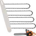 16 Inch Chainsaw Bar & Chain Combo - 3/8" LP Pitch, .050" Gauge, 56 Drive Links Fits Craftsman, Poulan, Ryobi, Echo, Greenworks, EGO& More (4 Chains+ 1 Bar)